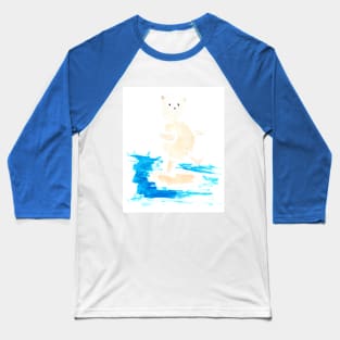 bear, surfing, sport, animal, joy, toy, gift, watercolor, illustration, painting, art, good mood, Baseball T-Shirt